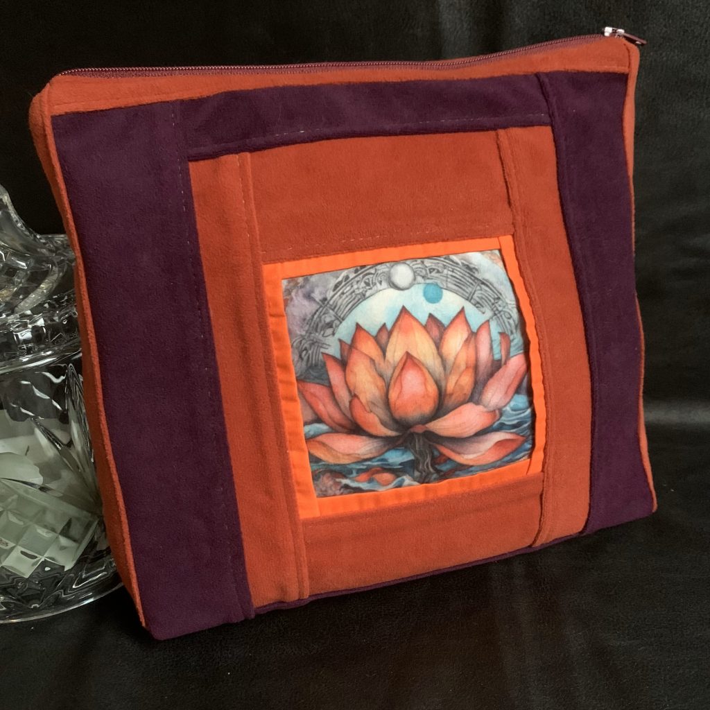 Trousse en velours patchwork